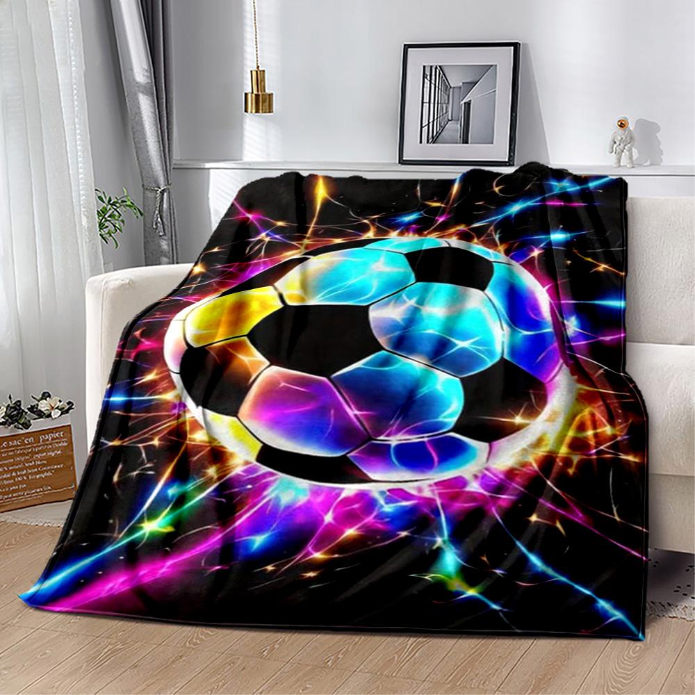 1pc Soccer Ball Blanket Comfortable Soft Lightweight Multi Purpose Blanket Travel Camping Picnics Sofa Office Bed Living Room Gift Friends Family