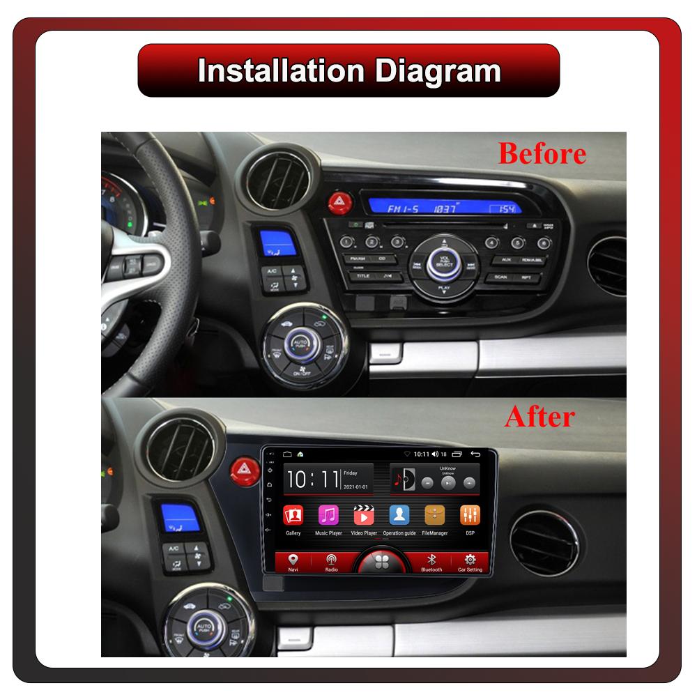 2Din Android Car-Play Car Radio,Honda Insight 2009-2014,Multimedia Player Head Unit Stereo GPS Navigation BT WIFI,1+16GB