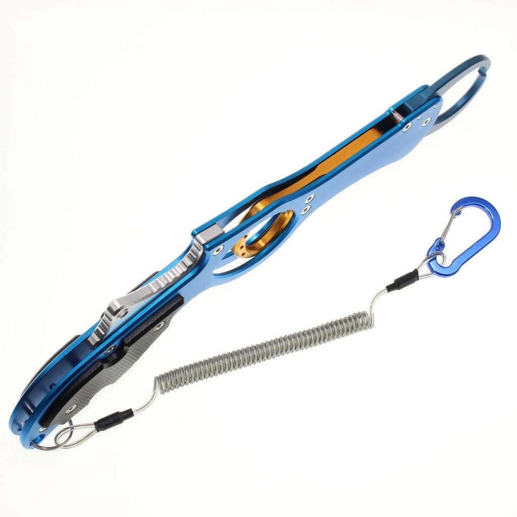 1091 Fish Lightweight Aluminum Fish Long Reach Gun Grip (Iregui) Grip, Grip, (Blue (Aluminum Trigger))