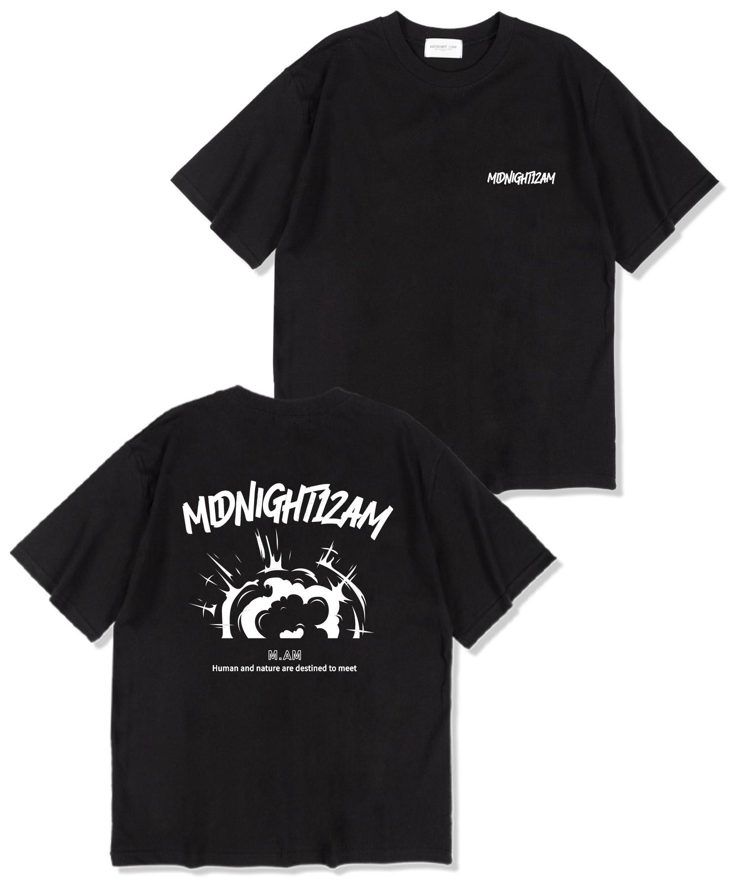 Midnight 12 Am Smoke Oversized Short Sleeve T-Shirt Black L