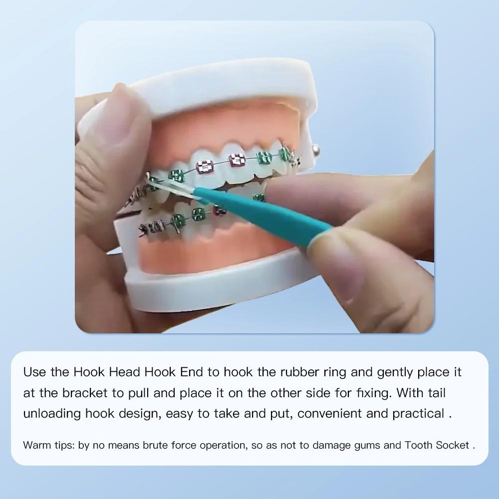 100PCS Dental Orthodontic Elastic Rubber Band Placers Random Color