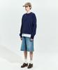 STENDS [M~4Xl] All Day Semi-Over Sweatshirt_Navy