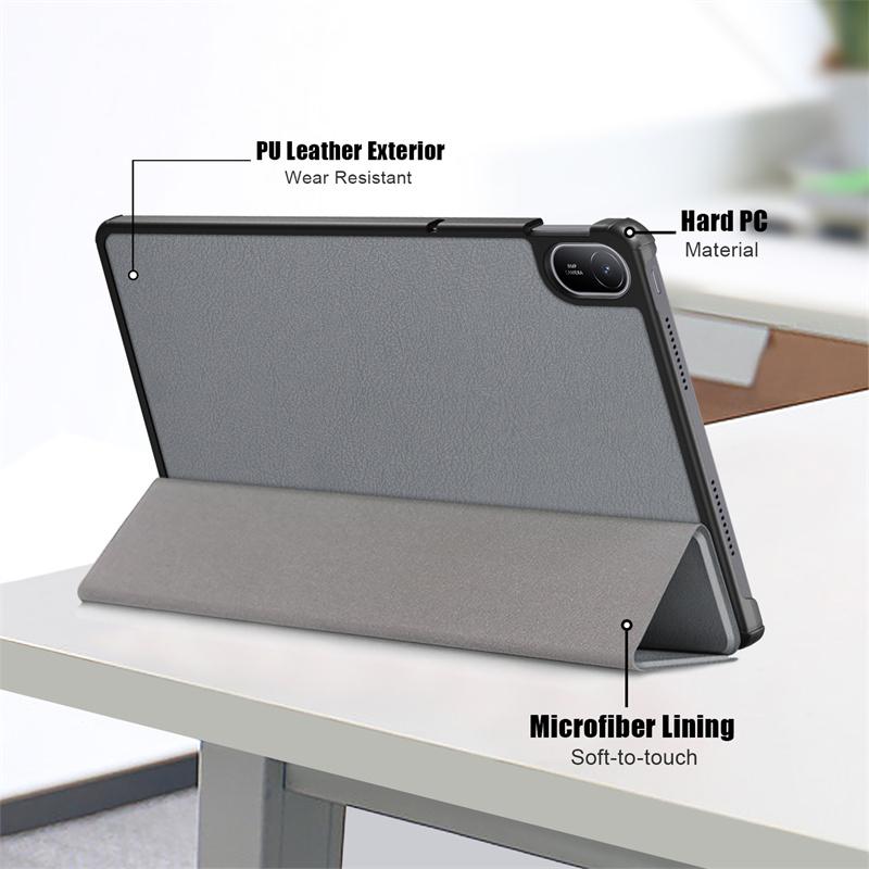 11" Dreifach faltbarer magnetischer Lederständer Faltbare Hart-Tablet-Hülle für Huawei MatePad SE 11 Hülle Schutzhülle Faltbare Hülle 2024