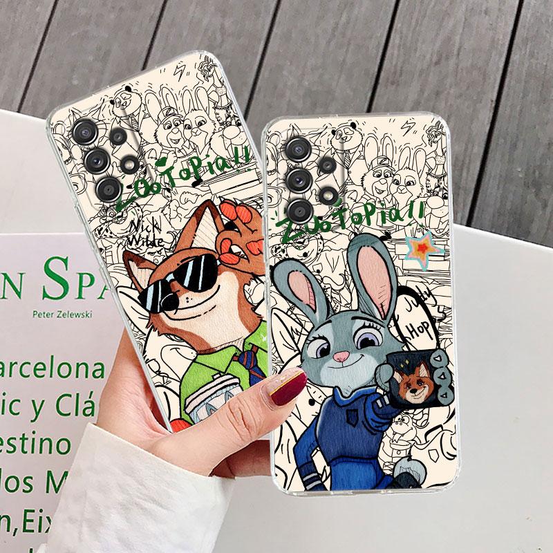 Clear Case For Samsung Galaxy A57 A37 A56 5G A36 Cases A55 A54 A35 A26 A07 A17 A16 A06 A34 A15 Shockproof Cover Disney Zootopia
