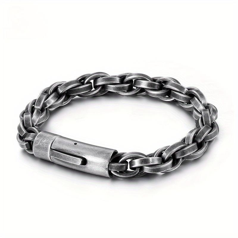 Wholesale of trendy stainless steel jewelry, retro titanium steel bracelet, men s fashion, personality, simple bracelet