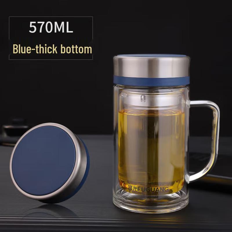 FUGUANG Double-Layer Glass Tea Cup with Handle