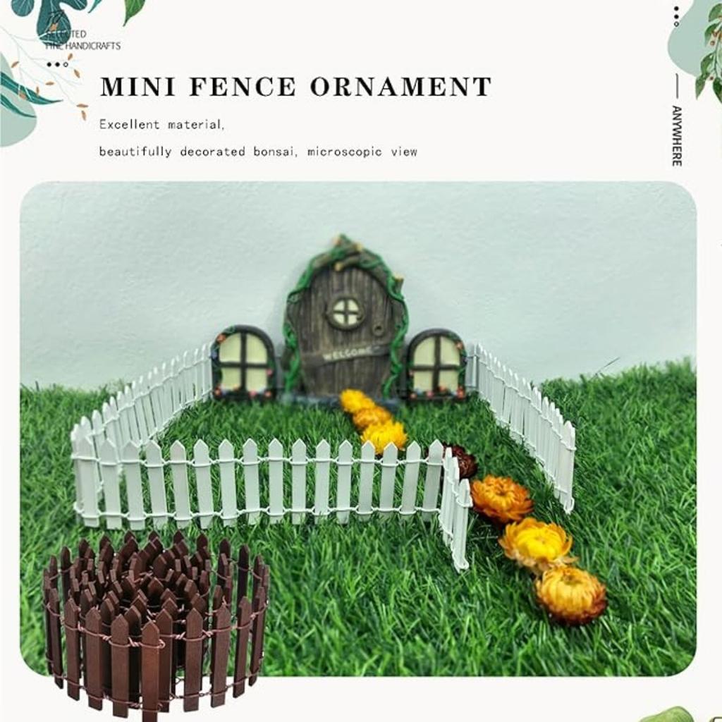 Miniaturní vílí zahradní plot Doplňky do zahrady víla Venkovní dřevěný laťkový plot DIY dekorace do květináče DIY dekorace dřevěný laťkový plot Domeček pro panenky