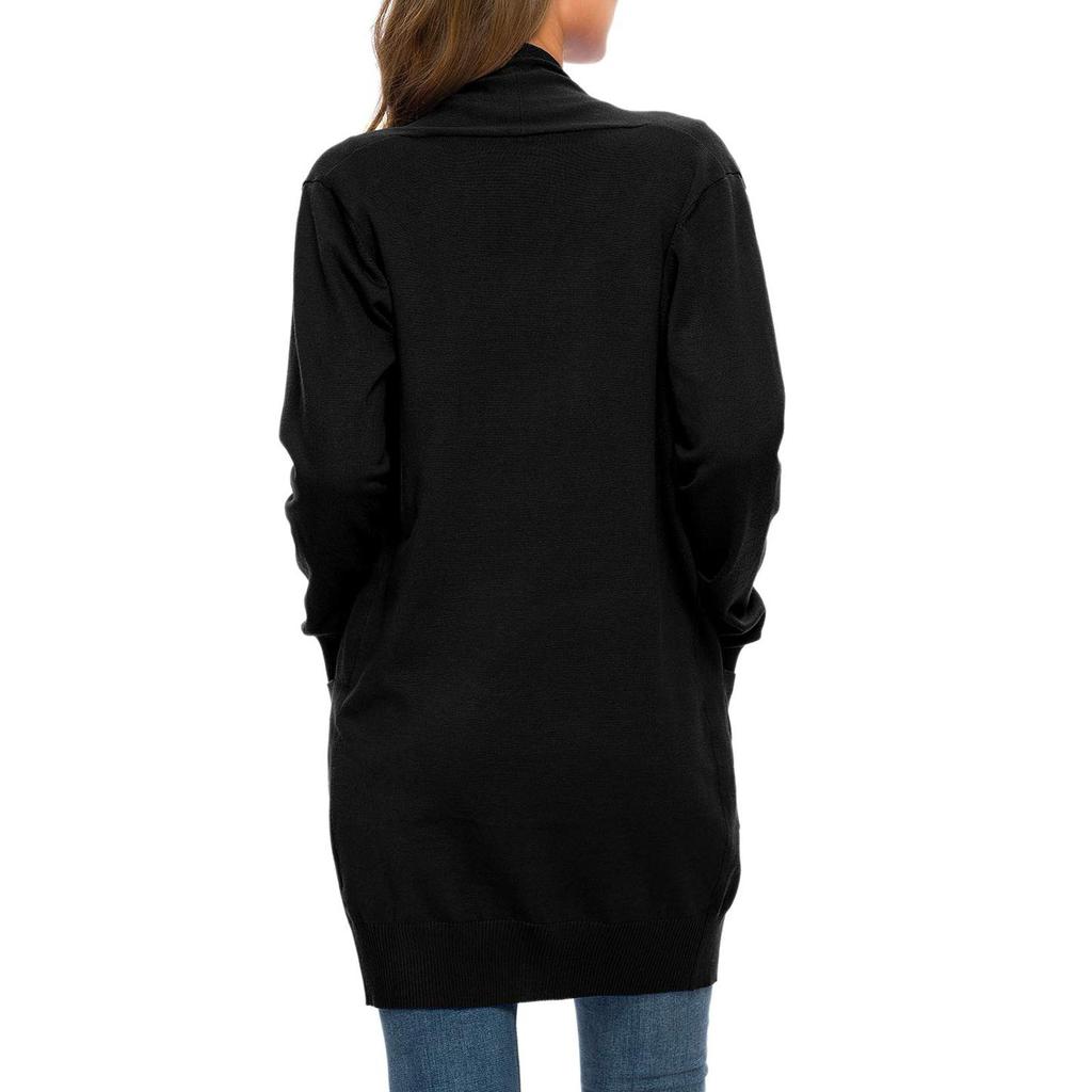 Damen-Strickjacke mit offener Vorderseite und Taschen