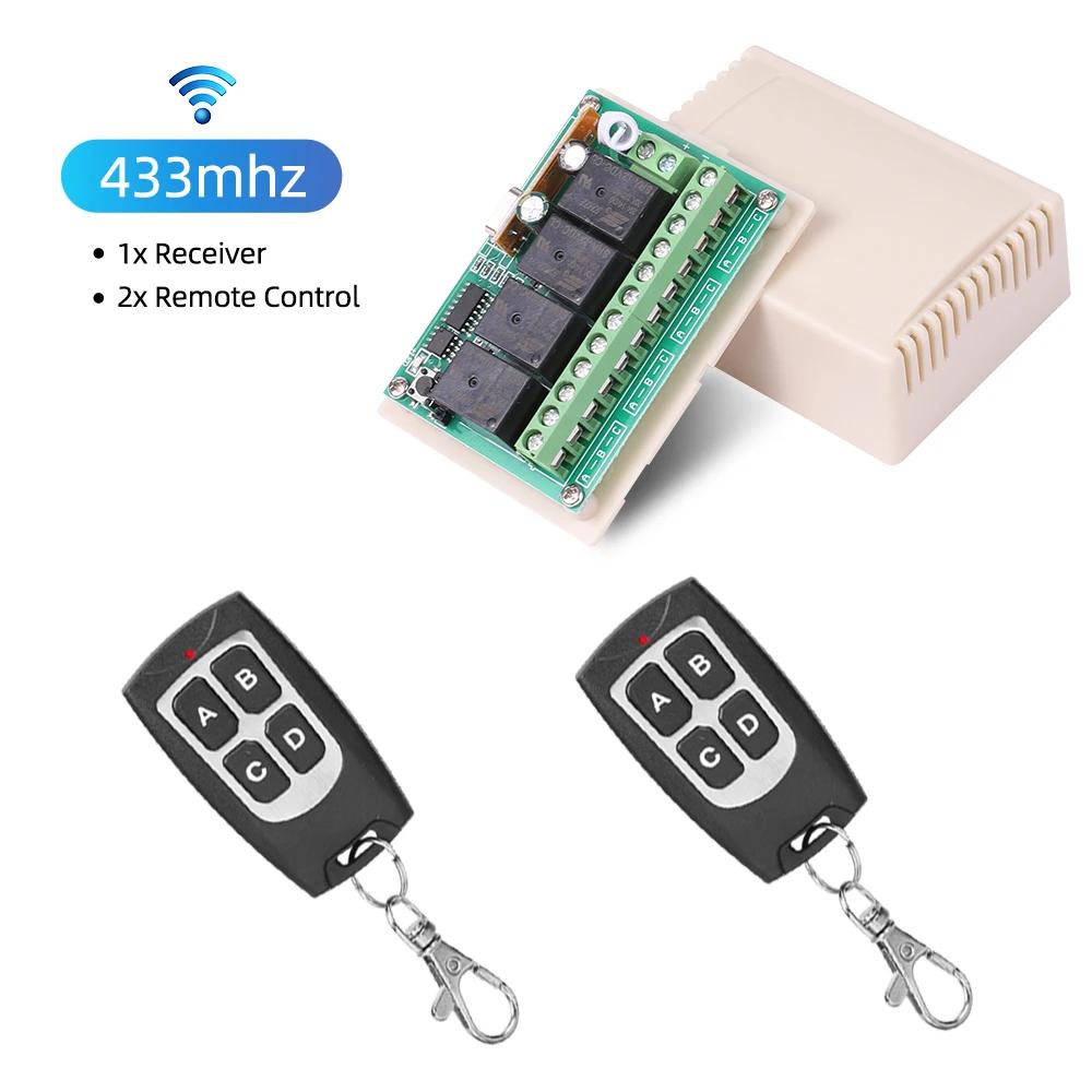Universal Wireless Remote Control Switch DC 12V 4CH Relay Receiver Module With 4 Channel RF 433 Mhz Transmitter Electronic Lock