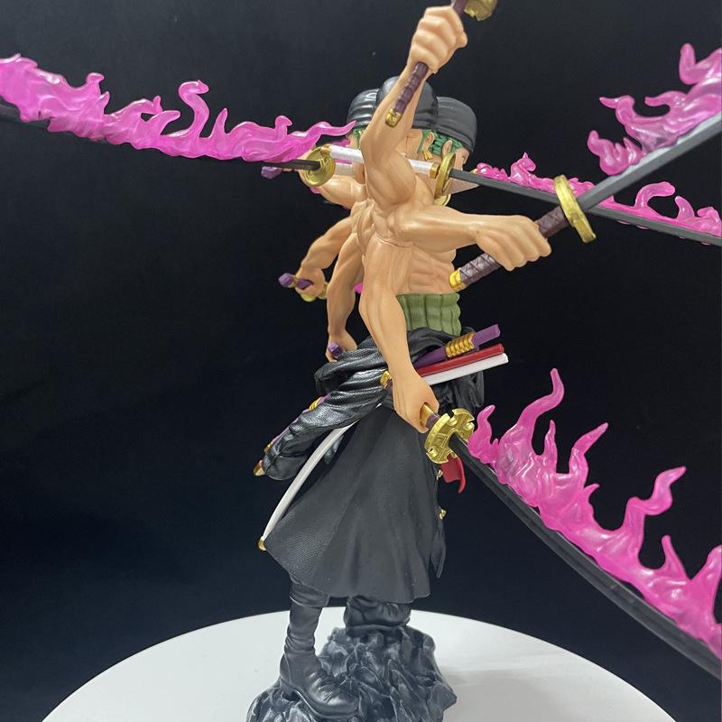 40cm One Piece Swordsman Nine Knives Flow Solon Activity Doll Statue Anime Small Statue PVC Model Doll Collection Toy Gift Child