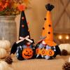 Party Centerpieces Halloween Plush Gnome Decoration, Spooky Orange Black Boo Pumpkin Swedish Tomte Durable Figurine, Elf Dwarf Ornaments for