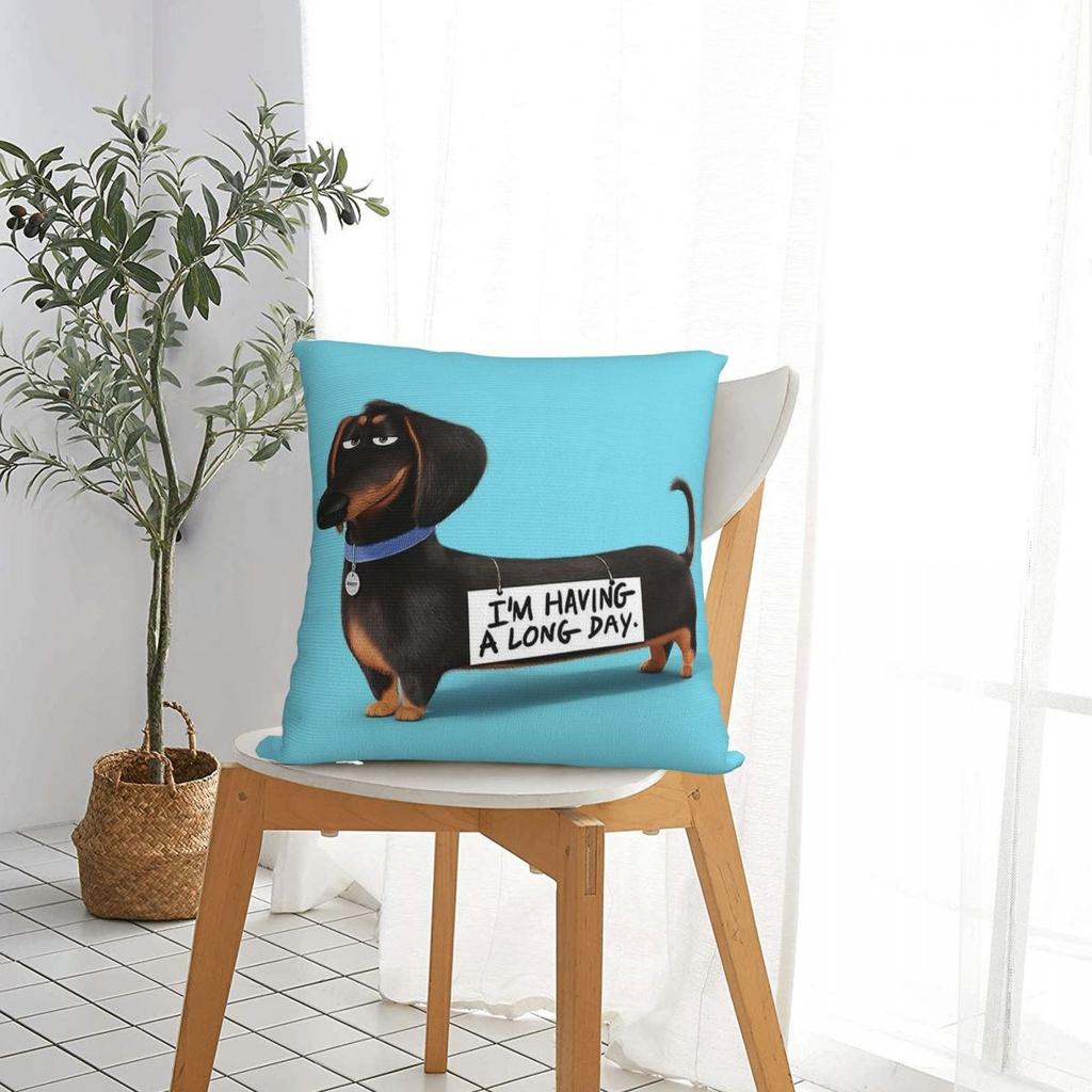 Dachshund Dog Funny Pupy Square Pillowcases Home Cushion Cover Cool Pillow Cover 4545