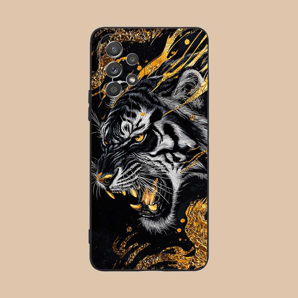 Tiger Neon Mobile Cell Phone Case for Samsung Galaxy A56 55 54 53 52 51 36 35 34 23 16 15 5G Colorful Cover Pretty Cover Luxury