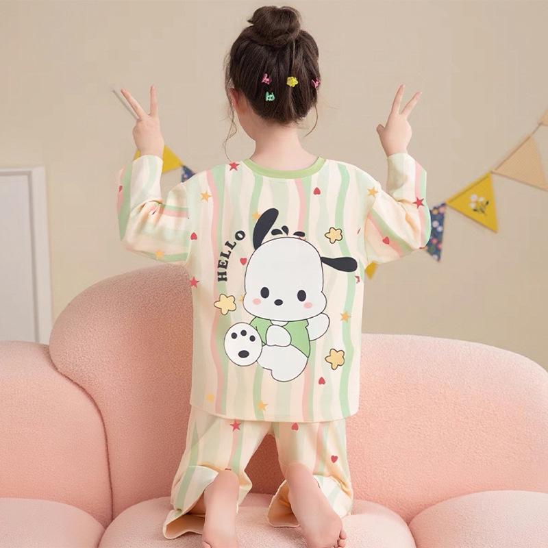 Girls' Cute Cartoon Long-Sleeve Pajama Set for Spring, Autumn, Winter 2026