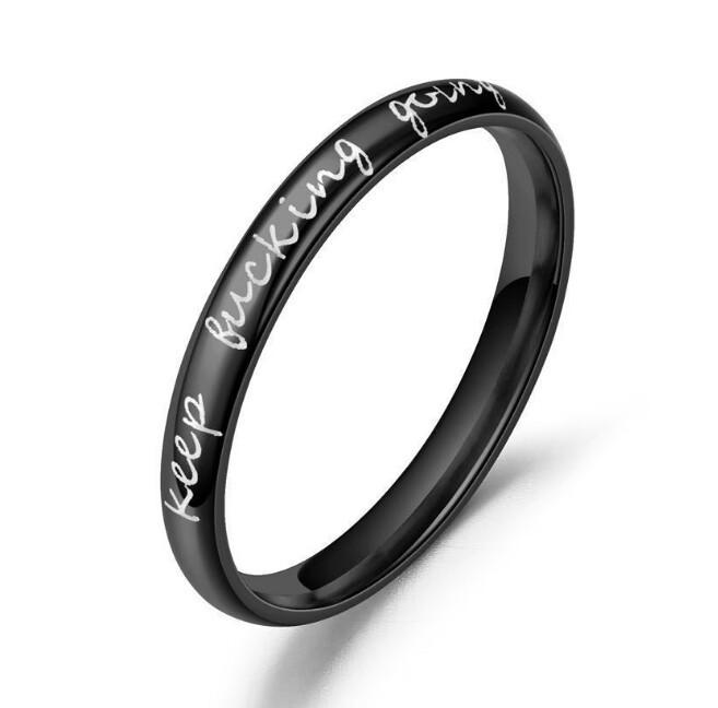 Keep fucking going inspirational titanium steel ring fashionable simple hand jewelry no. 5 чёрный