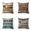 Polyester Pillowcase, Automotive Retro Wood Grain Printing Pillowcase, Waist Cushion Cover, English Cushion, Bedside Cushion Cover