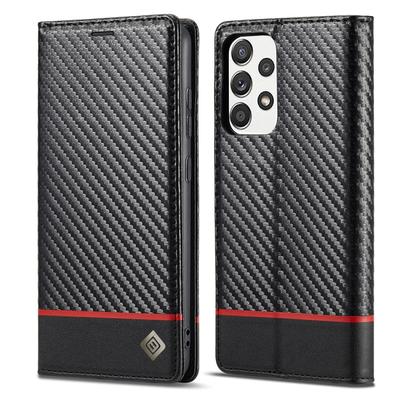 LC.IMEEKE Carbon Fiber PU + TPU Horizontal Flip Leather Case with Holder & Card Slot & Wallet For Samsung Galaxy A52 5G / 4G