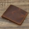 Bifold Design Men Genuine Leather Wallet Retro Male Purse Handmade Wallet  Outdoor