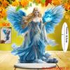 Blue-winged Guardian Angel, 2D Flat Acrylic, Tabletop Decoration, Suitable for Living Room, Office, Gifts, Christmas, Halloween