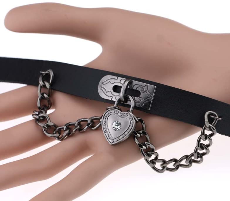 DOKiDOKi Heart Collar and Leash for Human Cosplay PU Cat SM SM Choker [Black Leather] Chain, Master, Slave, Costume, Goods, Restraints, Handcuffs,