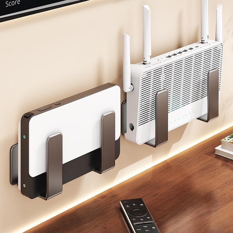 Wandmontage Router Steckdosenleiste Halter Kohlenstoffstahl Multifunktional Wifi Platzierungsregal Platzsparend Bohrlos Wandmontagehalterung