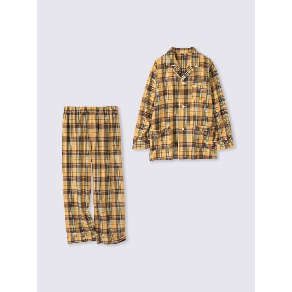 Gu By Uniqlo Flannel Pajamas Long Sleeve   Long Pants Relaxed Fit