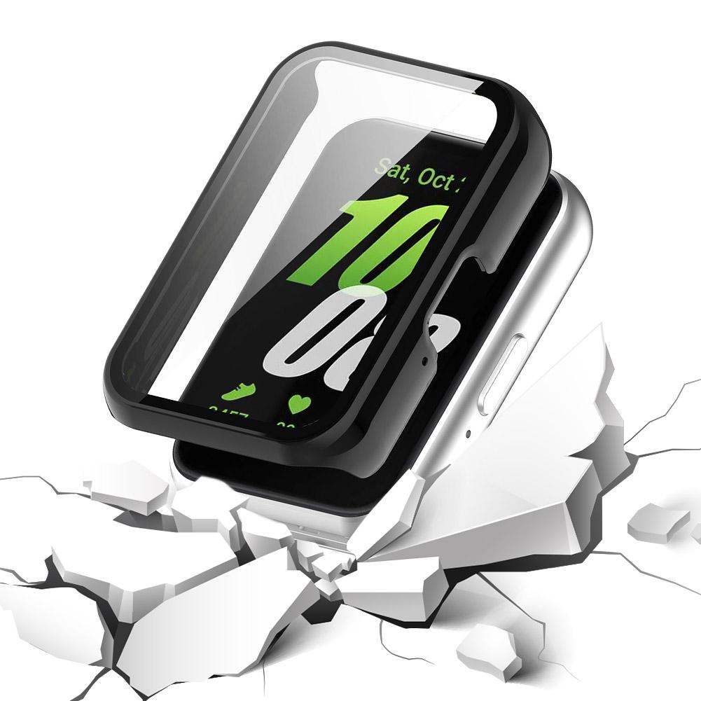 Smartwatch Protective Cover for Samsung Galaxy Fit 3 SM-R390 PC Watch Case with Tempered Glass Anti-Fall Anti-Scratch Watch Case