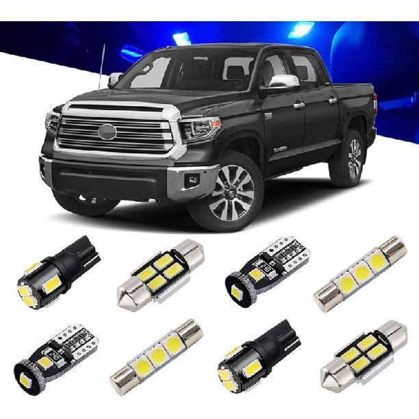 White LED Interior Light Kit for Toyota Tundra 2014 2015 2016 2017 2018 Super Bright 6000K Interior LED Bulbs Package + Cargo Lights + License