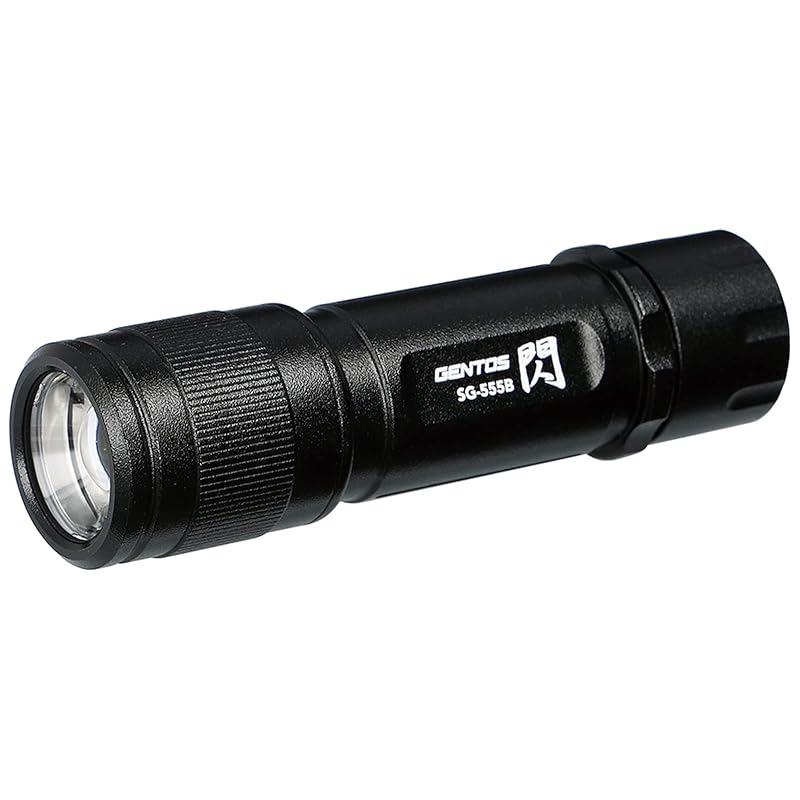 

GENTOS LED flashlight [Brightness 350 lumens/Practical lighting for 6 hours/Dustproof/Splashproof] Uses 3 AAA batteries Sen series SG-555B black