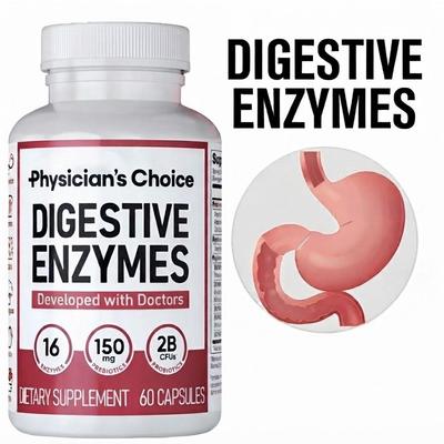 Physician'S Choice Multi Spijsverteringsenzymen Blend met Biologische Prebiotica, Ondersteunt de Spijsvertering & Darmcomfort 60 Pillen