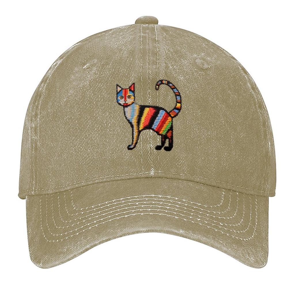 2026 Colorful Embroidered Cat Baseball Cap Vintage Western Hat Sun Caps Hats For Men Men Luxury Brand Women's