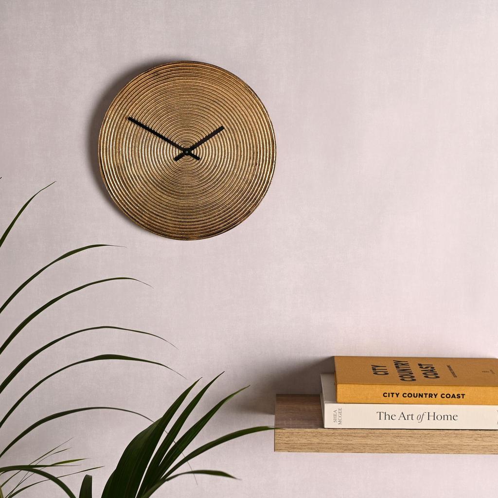Interval Metal Wall Clock 30cm - Champagne Gold