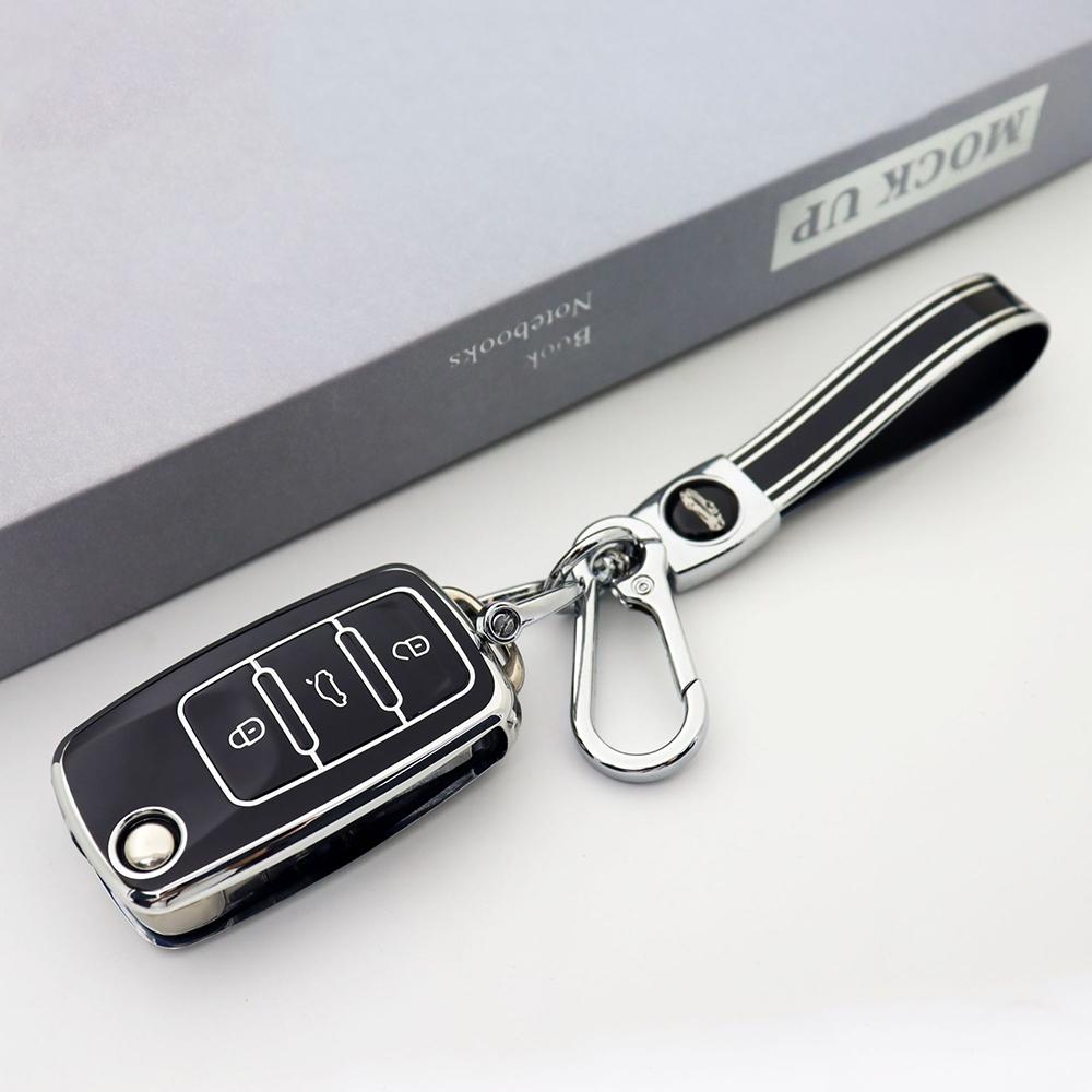 Für VW Golf Polo Bora Beetle Tiguan für SKODA Fabia Superb für SEAT Leon Toledo Altea Ibiza TPU-Fernschlüsselgehäuseabdeckung