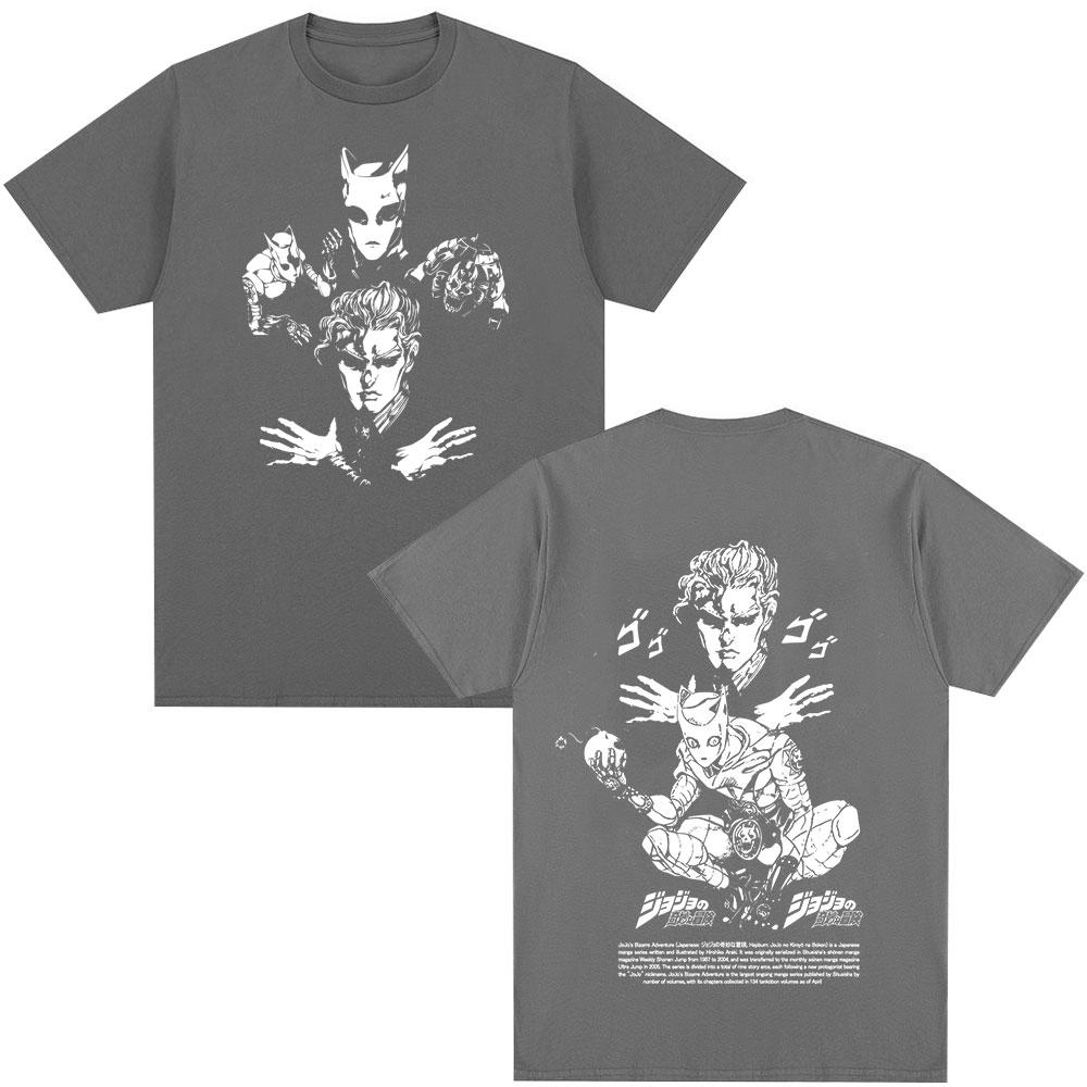summer Anime Jojo Bizarre Adventure Killer Queen Kira Yoshikage T Shirts Unisexs Women Cotton New Short Sleev