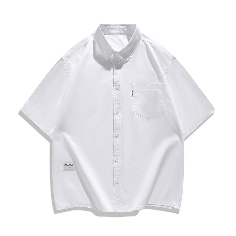 

Summer Shirt Men s Thin Loose Casual Short Sleeved Shirt Jacket XL білий