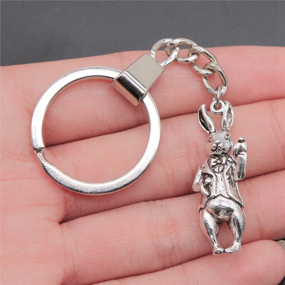 Cat Dog Rabbit Cute Pets Trio Antique Bronze Metal Keychain Best Seller Gift for Animal Lovers