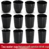 A5 Black Frosted Melamine Teacup - Drop-Resistant Resin Plastic Mug for Commercial Use