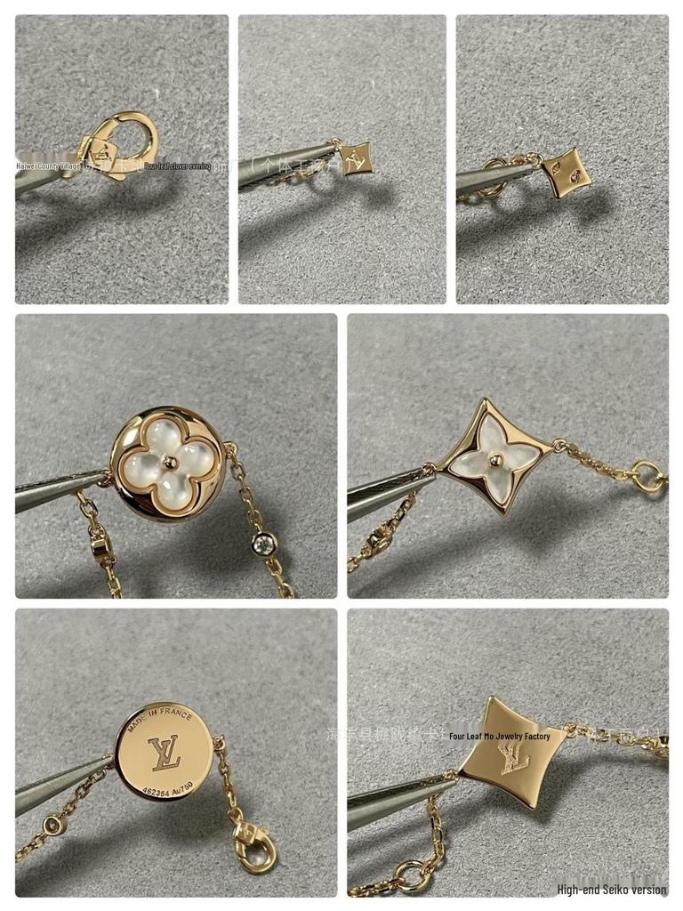 Luxusní sada náhrdelníku a náramku LV Clover & Flower z perleti