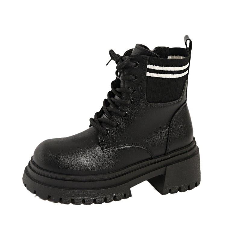 Large size Martin boots women's autumn and winter thick-soled white versatile British feet small explosive short boots Maillard early autumn boots