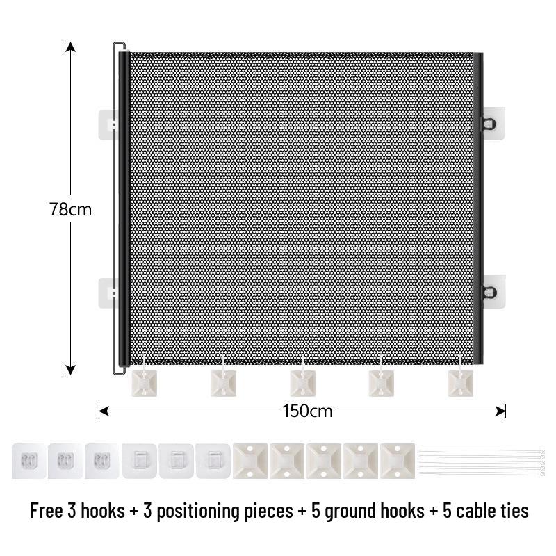 Retractable Anti-Jump Barrier for Cats and Dogs - Thickened Pet Gate & Door Partition