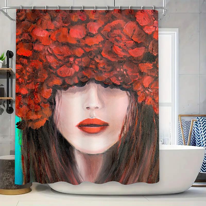 

Goldfish Bathing Shower Curtain: High-Quality Fish Print Home Decor For Bathroom Waterproof Shower Curtain. This 128-Character E W60H190(CM)-1 Pcs