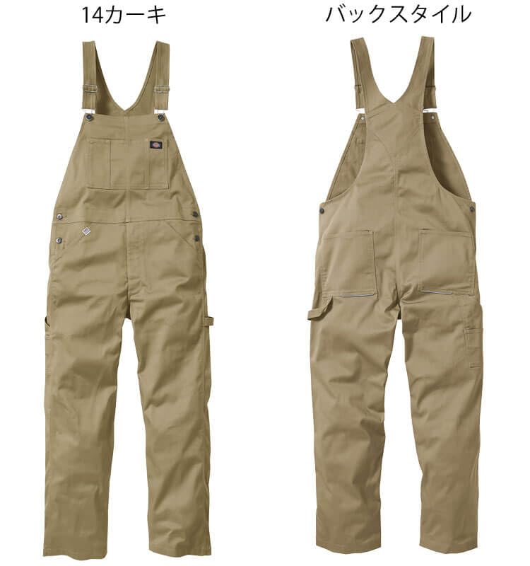 Dickies Workwear Overalls Size 14 Khaki CO-COS D-769, T/C Stretch, Year-Round, Men's, LL,