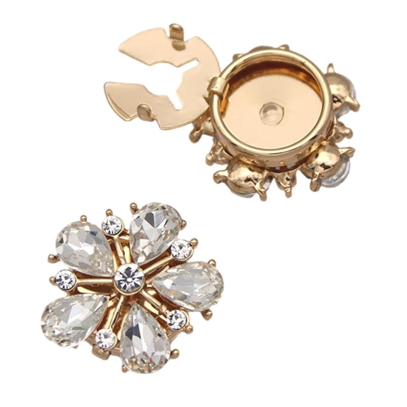 Sparkling Glass Crystal Alloy Cufflinks For Dress Shirts Elegant Formal Accessories With Sturdy Design