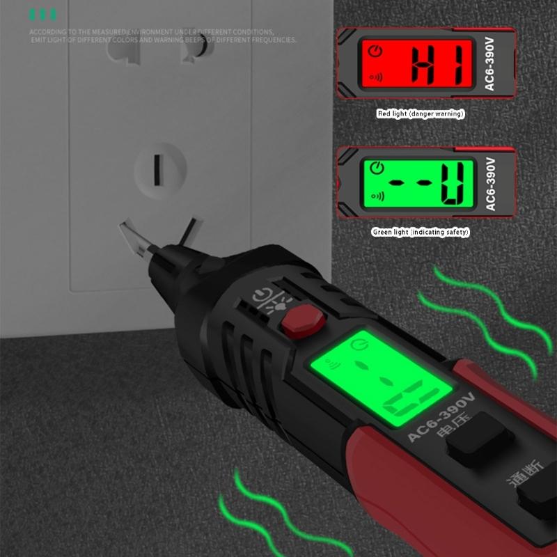 Voltage Tester, Not-Contact Voltage Tester, Electrical Tester, AC6V-390V Digital Buzzers Alarm, Live Wire Tester