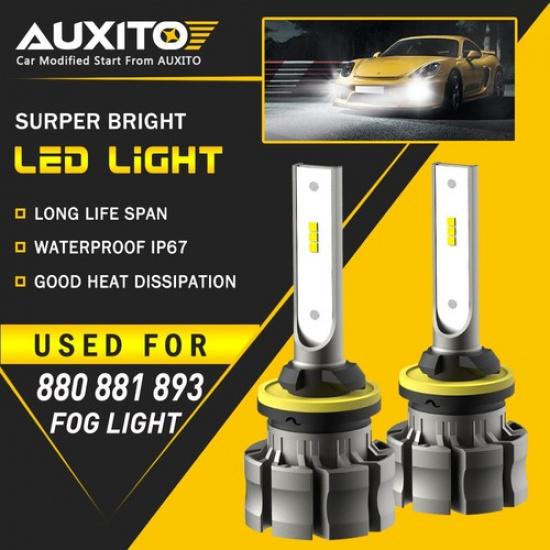 880 899 LED Fog Driving Light Bulb Conversion Kit White Extremely Bright B3F