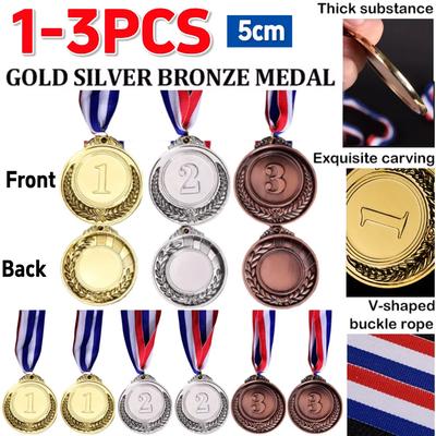 Gold Silver Bronze Trophy Award 1st 2nd 3rd Prize Medal Winner Reward Encourage Badge for Sport Competition Prize Medal Souvenir