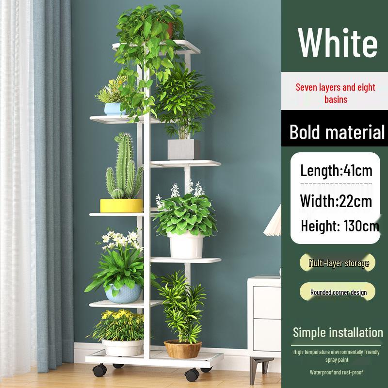 Wrought Iron Multi-layer Flower Stand Shelf for Indoor and Balcony Plant Display