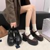 Platform Mary Jane shoes women's spring and autumn with skirts, high heels, thick heels, retro small leather shoes women