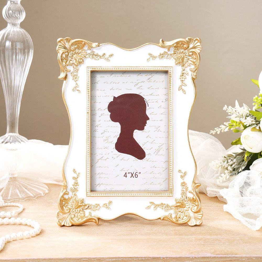 Vintage Resin Photo Frame 4x6 Inch Horizontal Vertical Display Photo Frame Handmade Luxury Embossment Picture Frame Home Decor