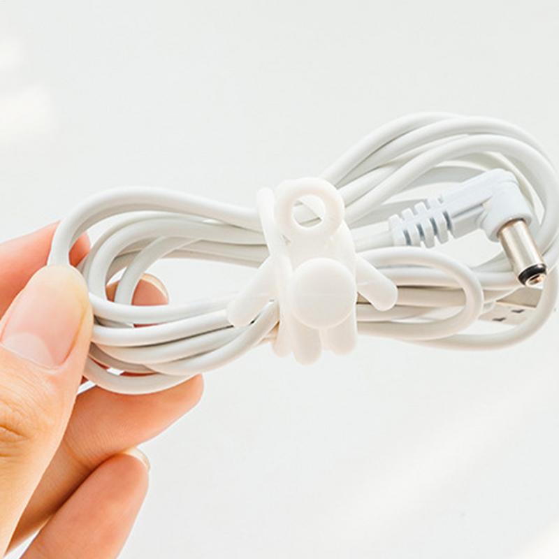 6PCS Cable Organizer Earphone Clip Charger Cord Management Silicone Wire Manager Holder Data Line Bobbin Winder Straps
